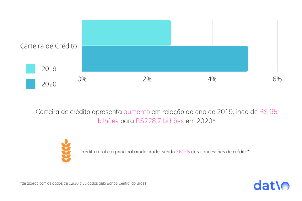 Carteira de crédito aumenta e crédito rural é a modalidade com mais concessões de crédito