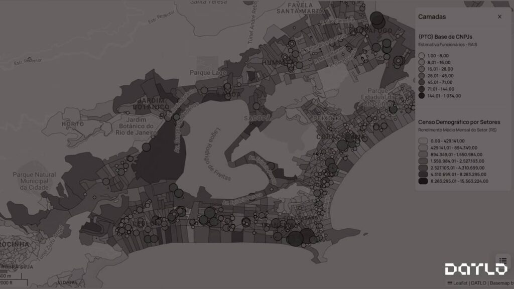um mapa de uma cidade com áreas em diferentes tons de cinza 