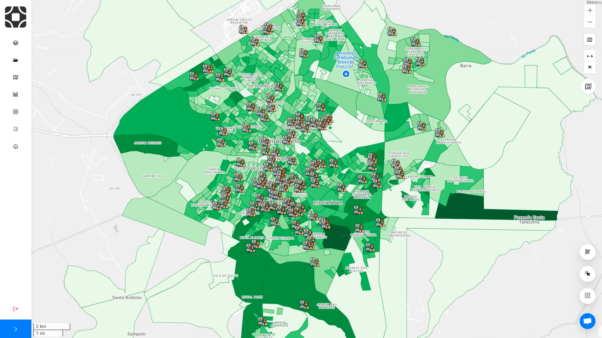 Análise da plataforma da Datlo, sobre o uso da estratégia de gestão territorial, evitando a sobrecarga e  saturação nas regiões.