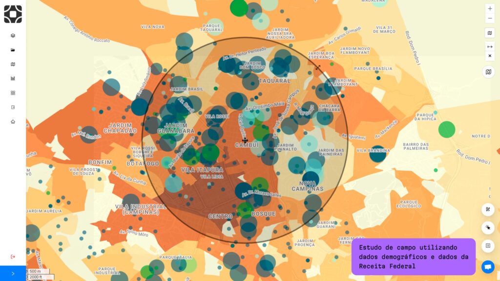 Estudo de campo sobre dados do setor demográfico e dados da Receita Federal para visões estratégicas de público alvo e mercado