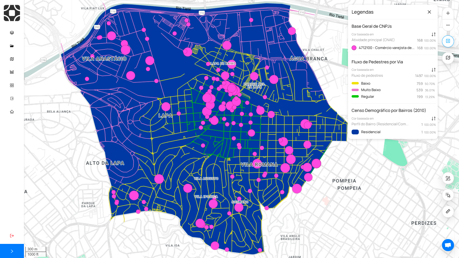 Análise sobre funcionamento da geolocalização nas estratégias de Mídias-Out-of-home com a plataforma da Datlo. Campo pesquisado comércio varejista na região da Lapa em São Paulo.